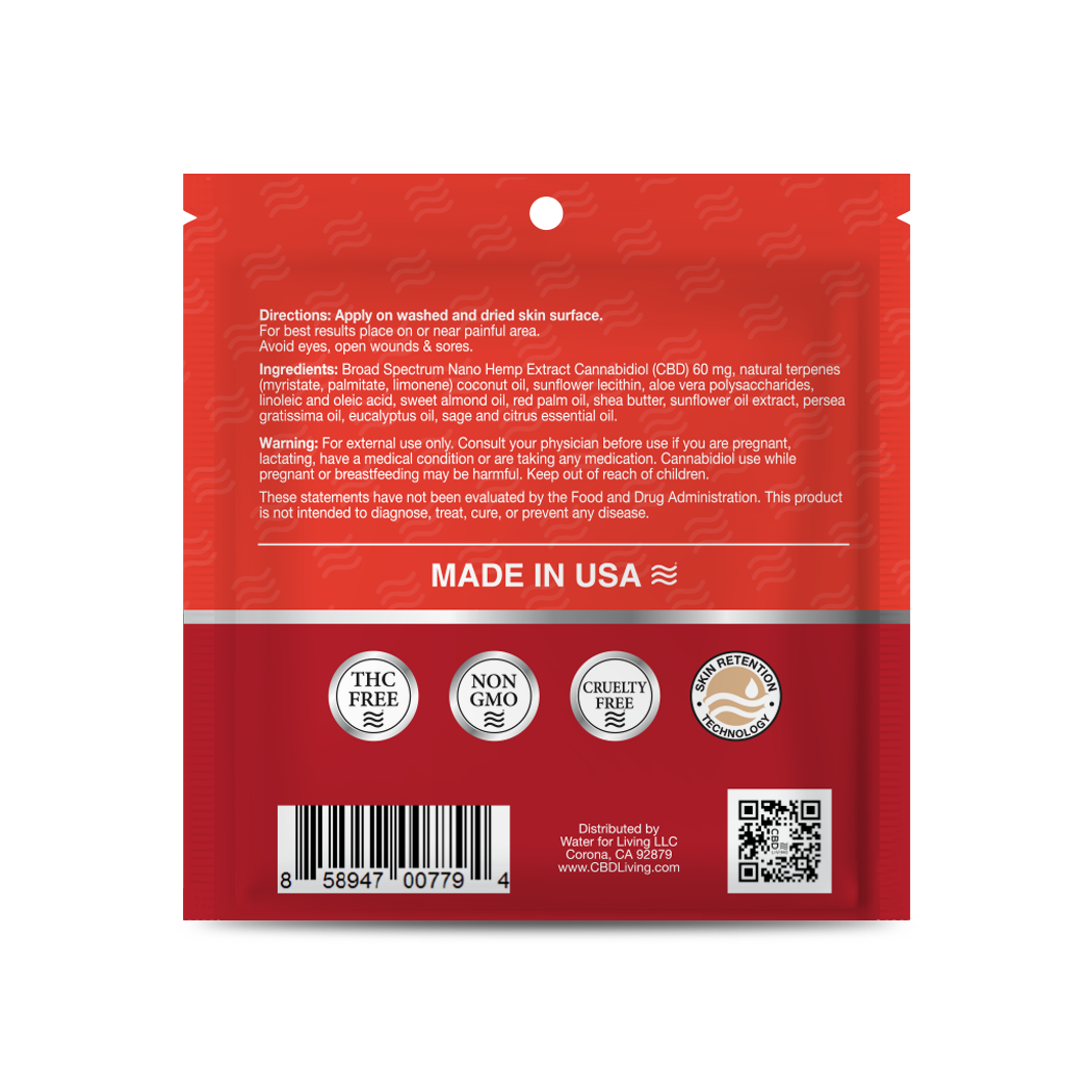 CBD Living topical reservoir Patch - 100mg Nano CBD - Made In USA
