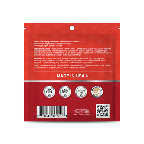 CBD Living topical reservoir Patch - 100mg Nano CBD - Made In USA