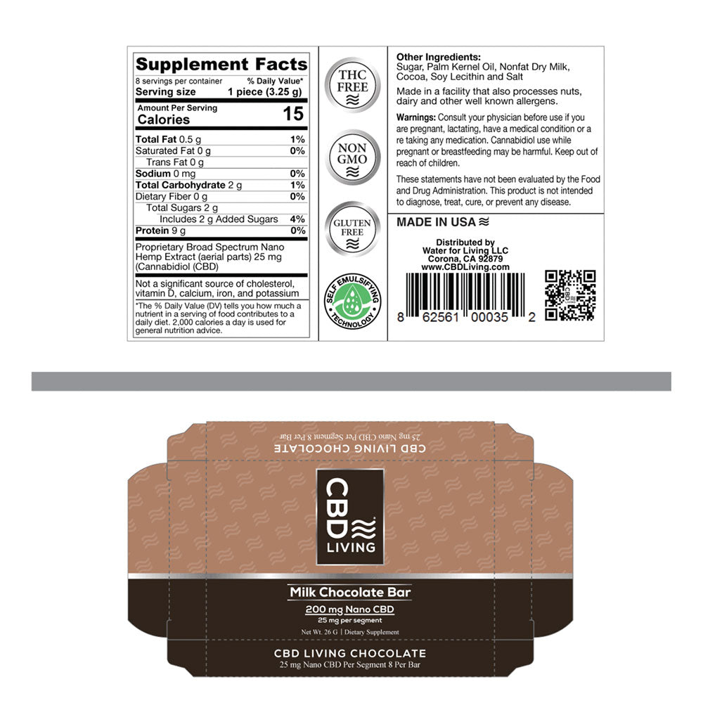 CBD Chocolate Bar 200 mg    - CBD Living