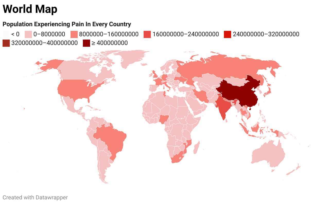chronic pain worldwide statistics map