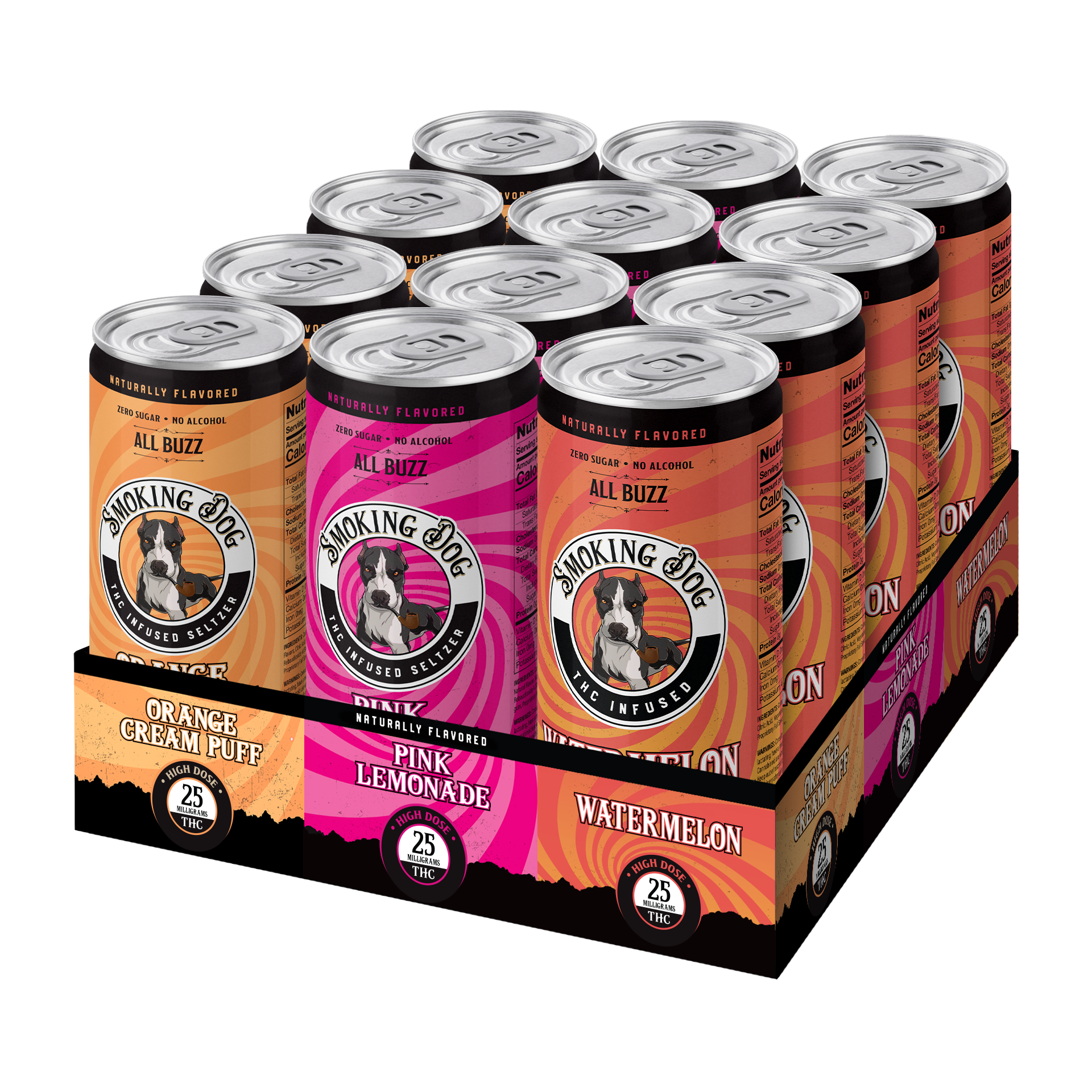 Smoking Dog THC Mixed Case 25mg Seltzer