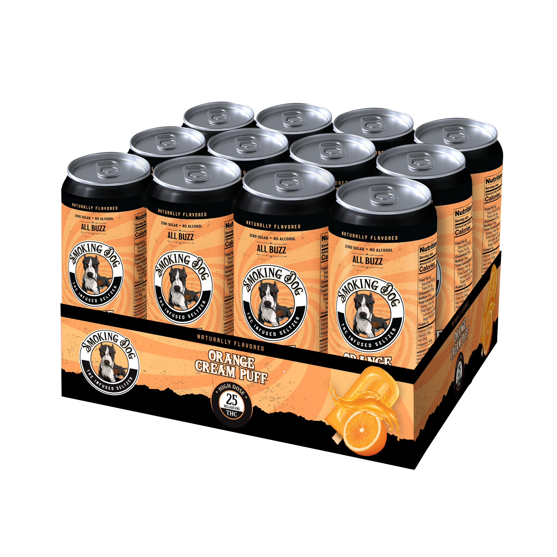 Smoking Dog THC Orange Cream 25mg Seltzer