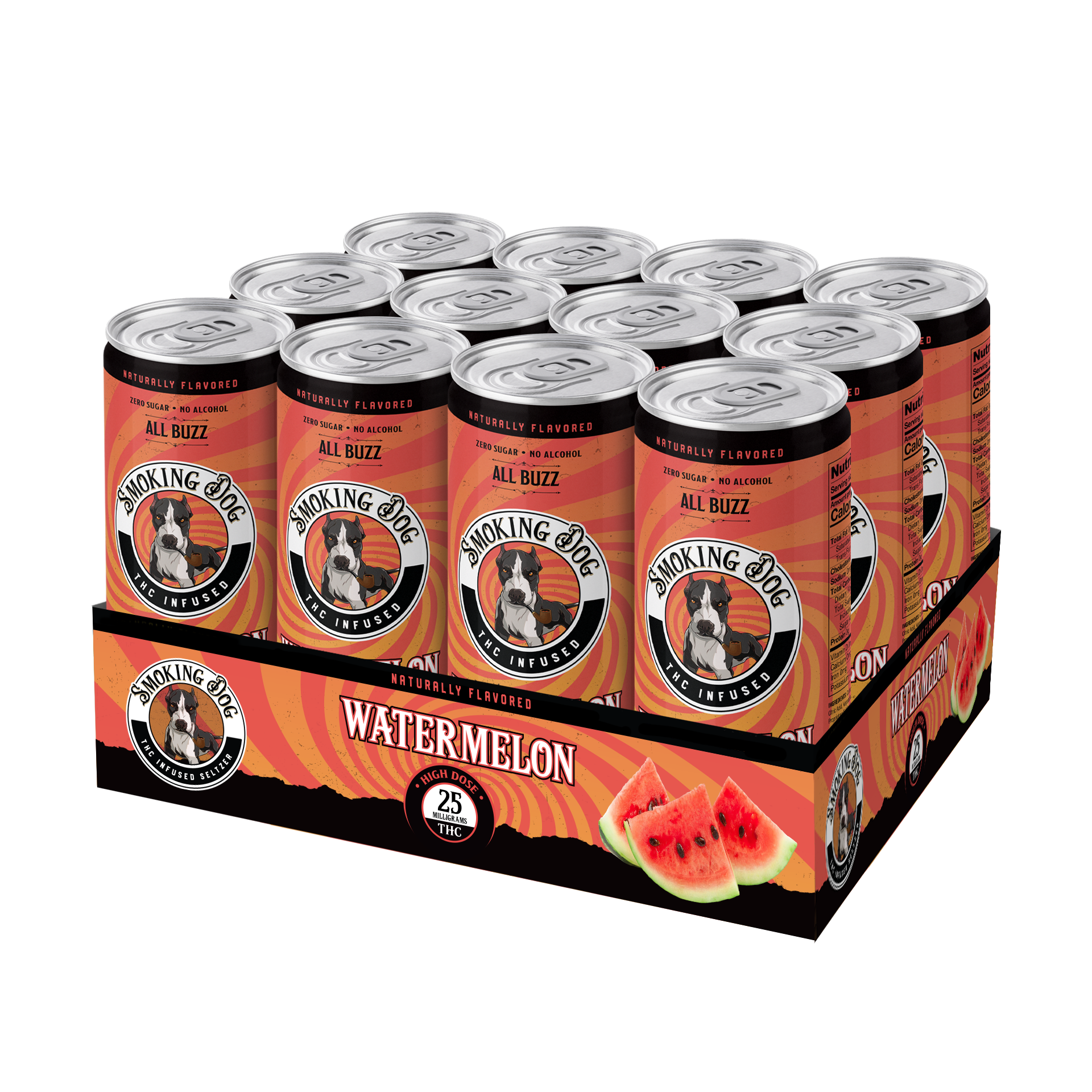 Smoking Dog THC Watermelon 25mg Seltzer