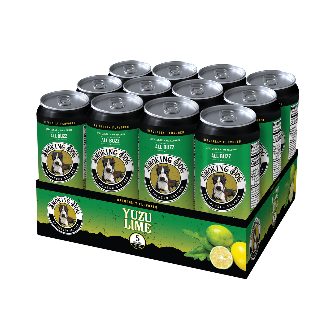 12 Pack Smoking Dog THC Yuzu Lime Seltzer 5mg