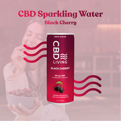 CBD Sparkling Water Black Cherry - 12 pack