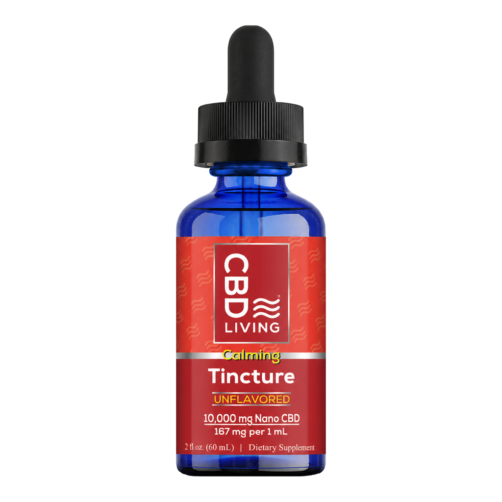 CBD Living Calming Tincture 10,000mg Nano CBD, 2 fl oz 60mL bottle with dropper, 167mg per mL