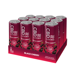 CBD Sparkling Water Black Cherry - 12 pack