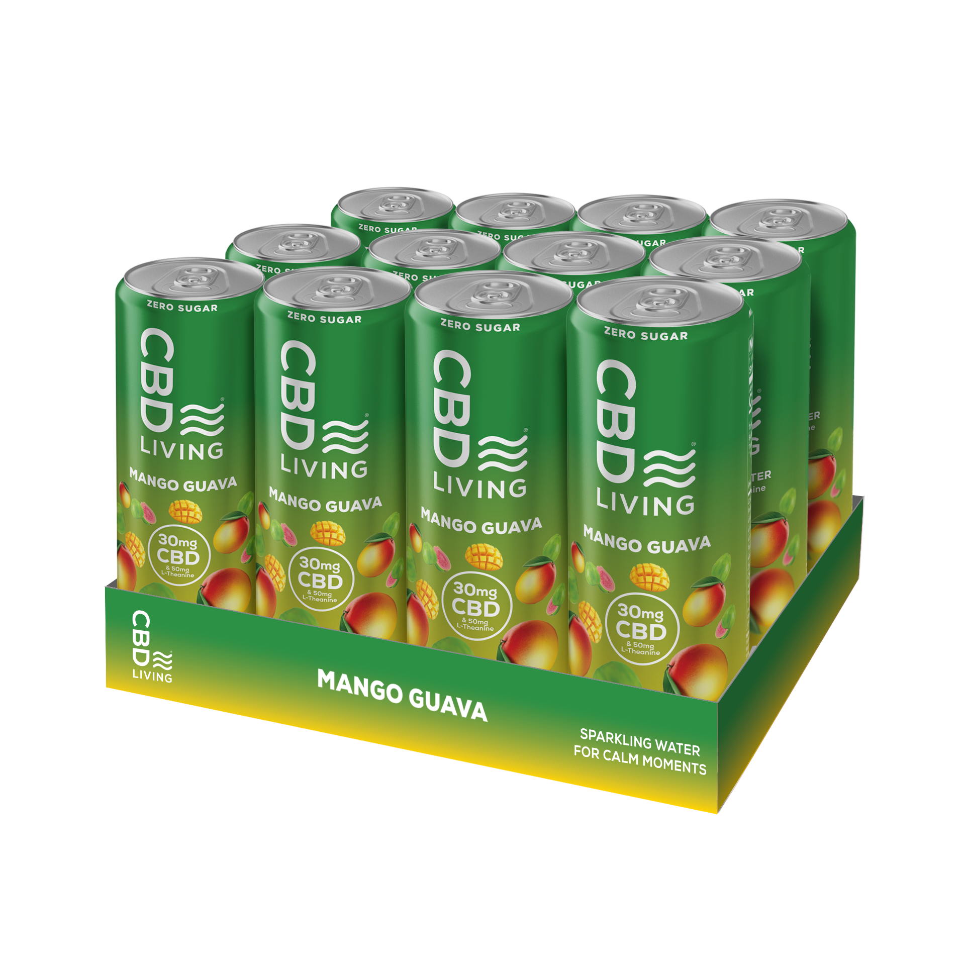 CBD Sparkling Water Mango Guava - 12 pack