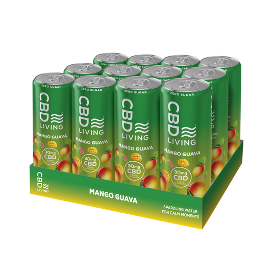 CBD Sparkling Water Mango Guava - 12 pack