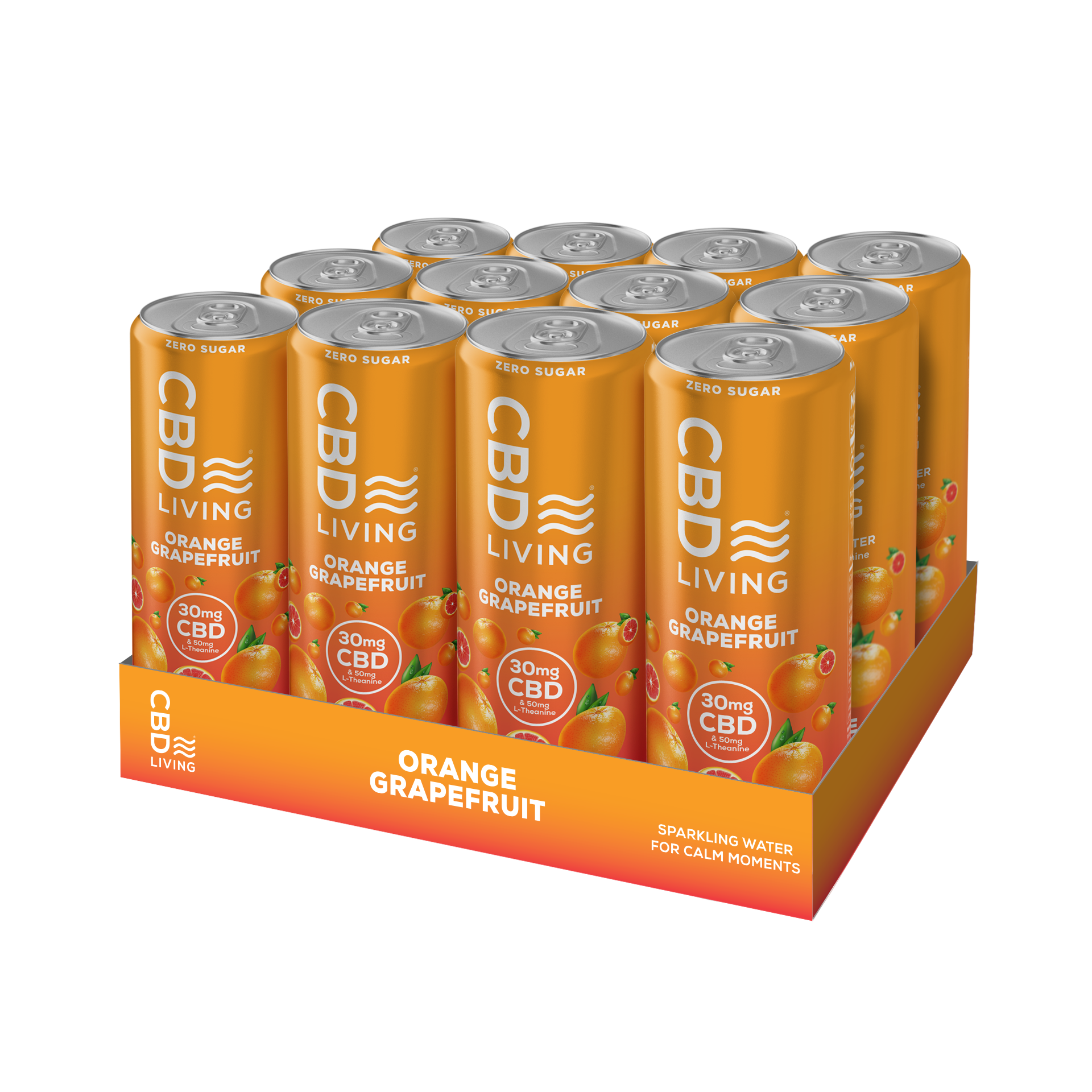 CBD Sparkling Water Orange Grapefruit - 12 pack