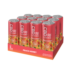 CBD Sparkling Water Peach Honey - 12 pack
