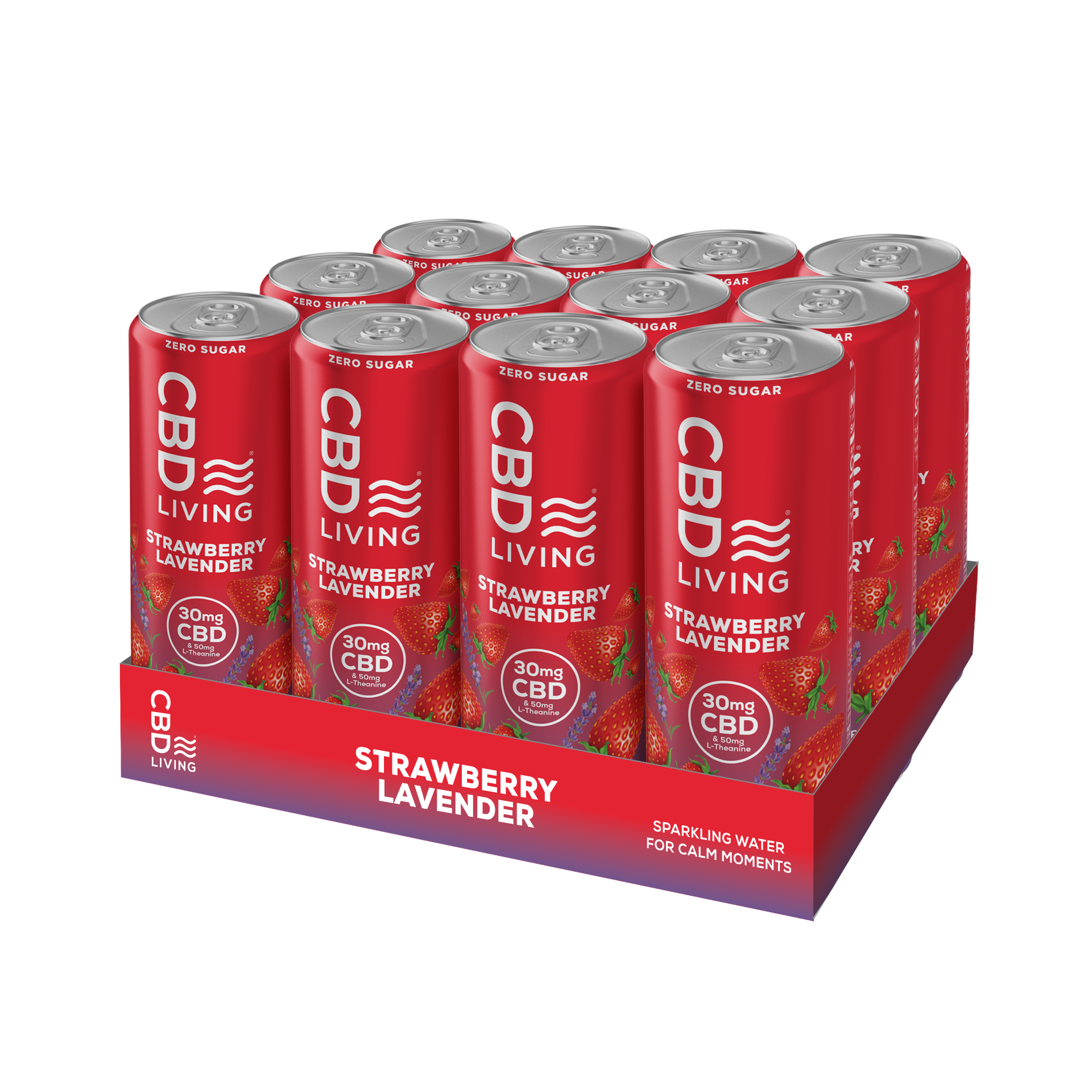 CBD Sparkling Water Strawberry Lavender - 12 pack