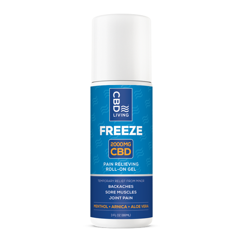 CBD Living Freeze Roll-On & Pump, 2000mg Cooling Relief for Muscles CBD Living Freeze Roll-On & Pump, 2000mg Cooling Relief for Muscles