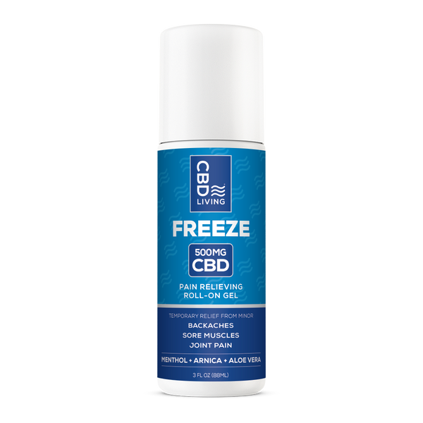 CBD Living Freeze: 500mg Cooling Roll-On & Pump for Muscles