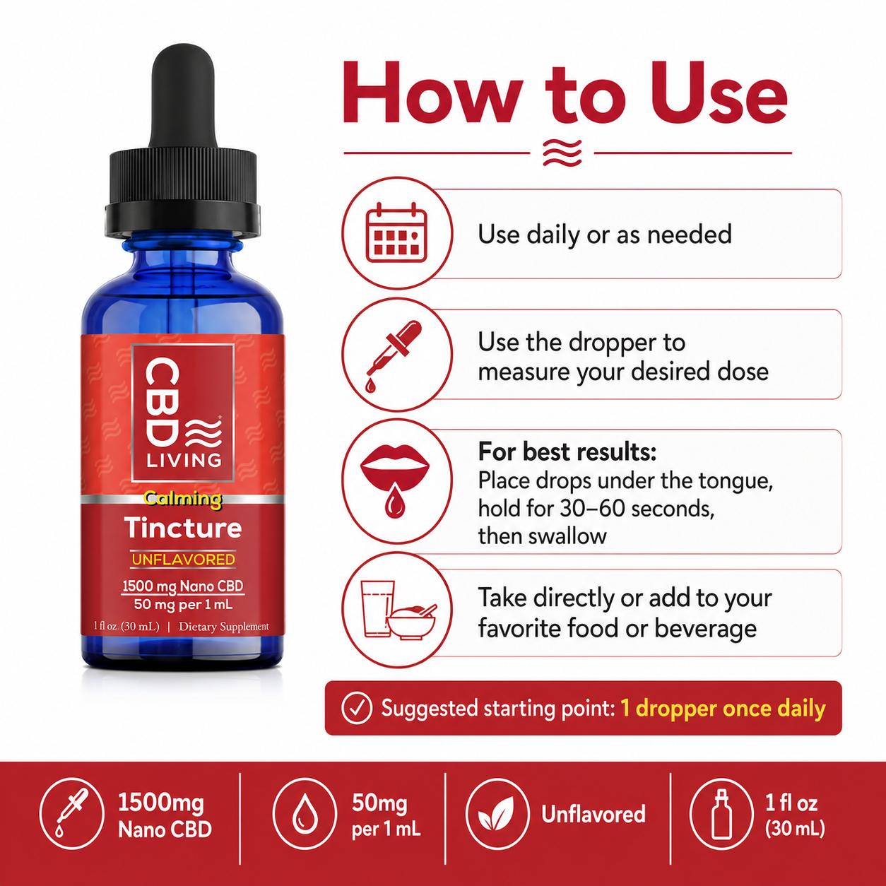 CBD Oil Tincture - 1500mg