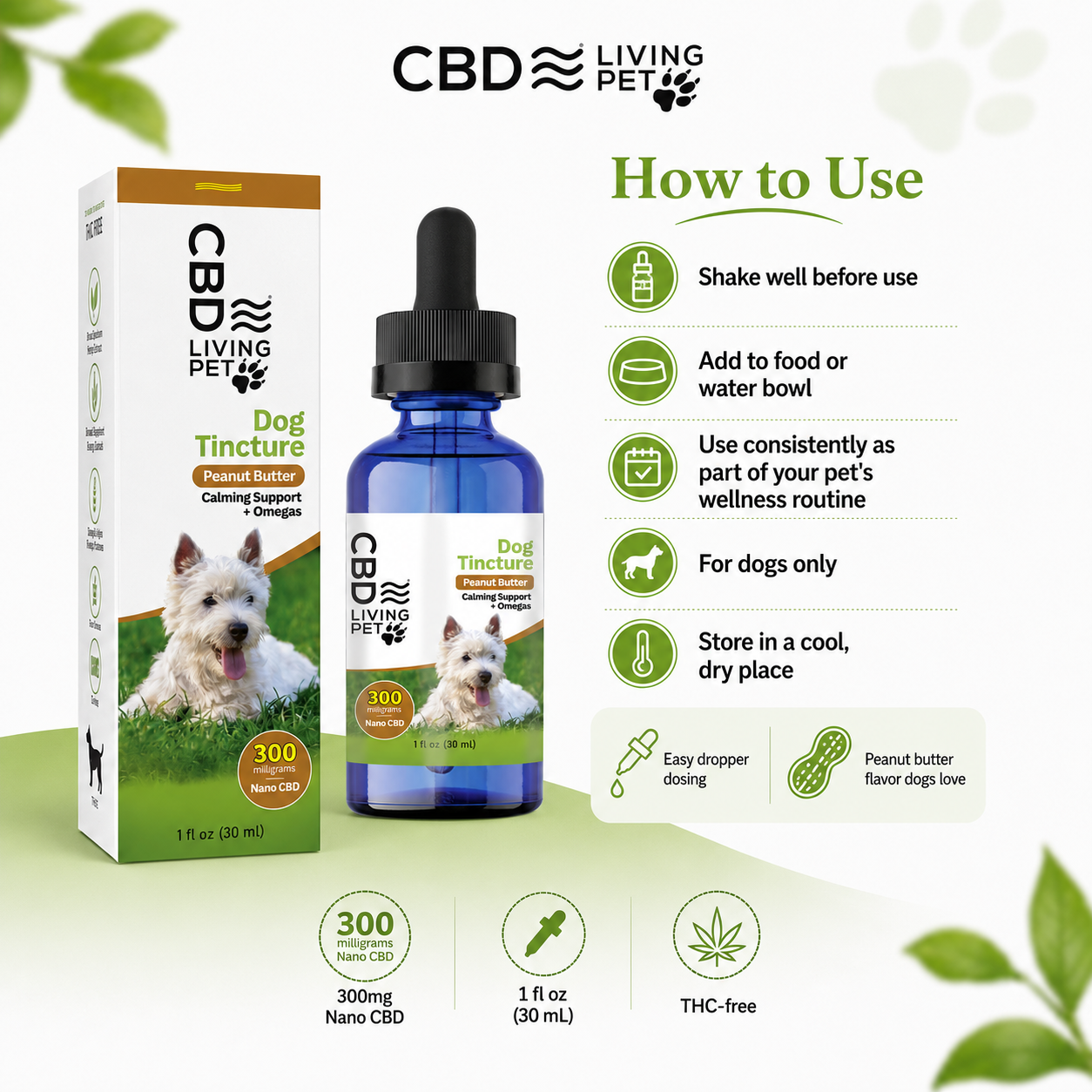 CBD Dog Calming Tincture 300mg