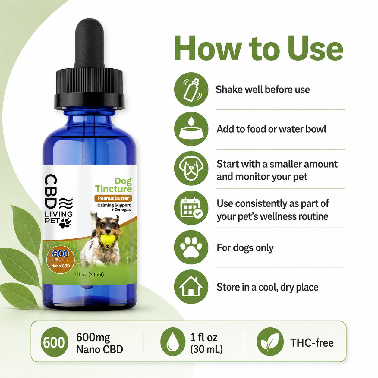 CBD Dog Calming Tincture 600mg
