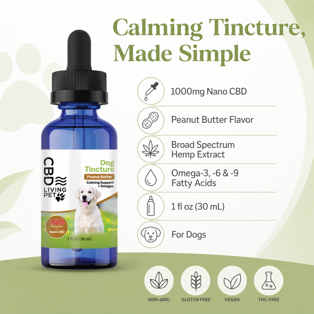 CBD Dog Calming Tincture 1000mg
