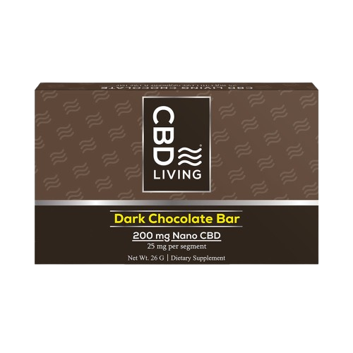 CBD Dark Chocolate Bar - 200mg Nano CBD | CBD Living