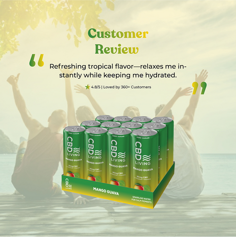 CBD Sparkling Water Mango Guava - 12 pack