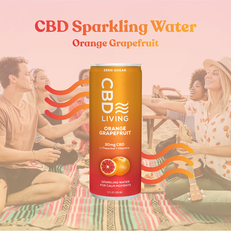 CBD Sparkling Water Orange Grapefruit - 12 pack