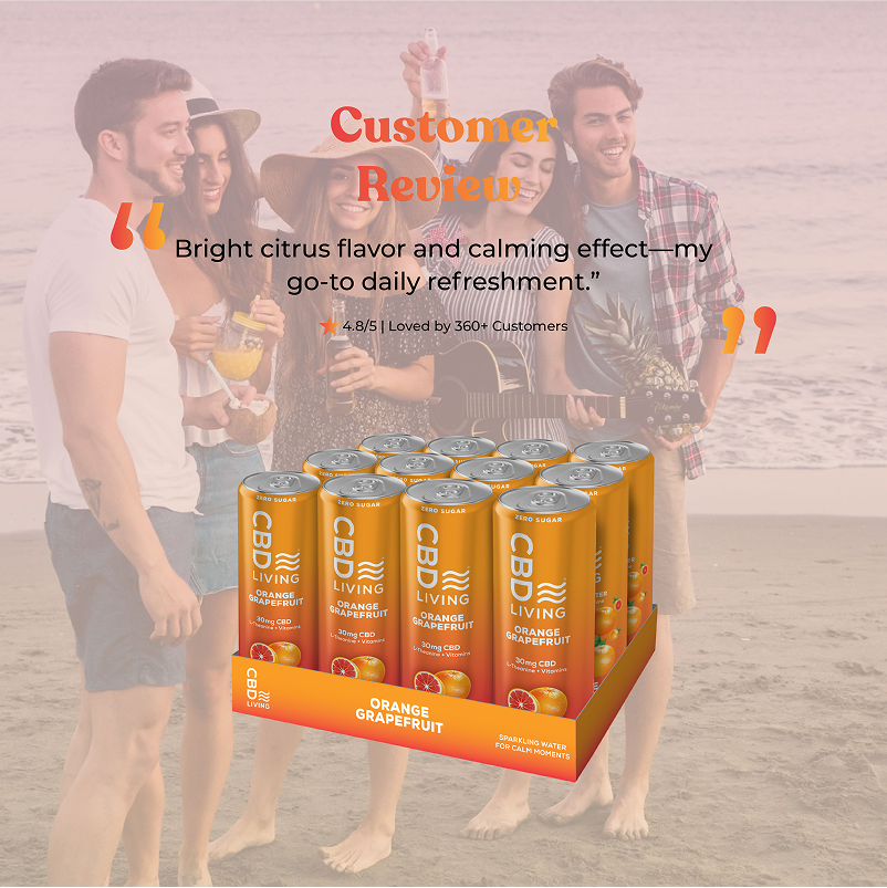 CBD Sparkling Water Orange Grapefruit - 12 pack
