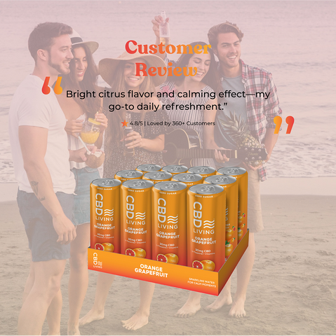 CBD Sparkling Water Orange Grapefruit - 12 pack