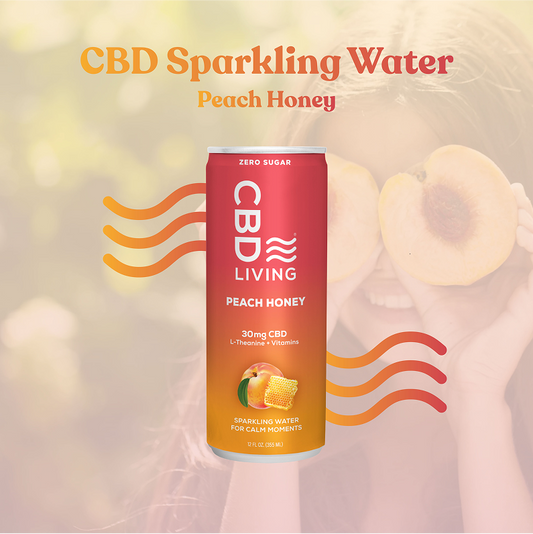 CBD Sparkling Water Peach Honey - 12 pack