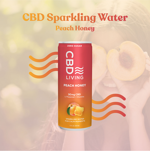 CBD Sparkling Water Peach Honey - 12 pack