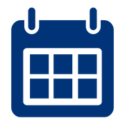 a blue calendar with black background