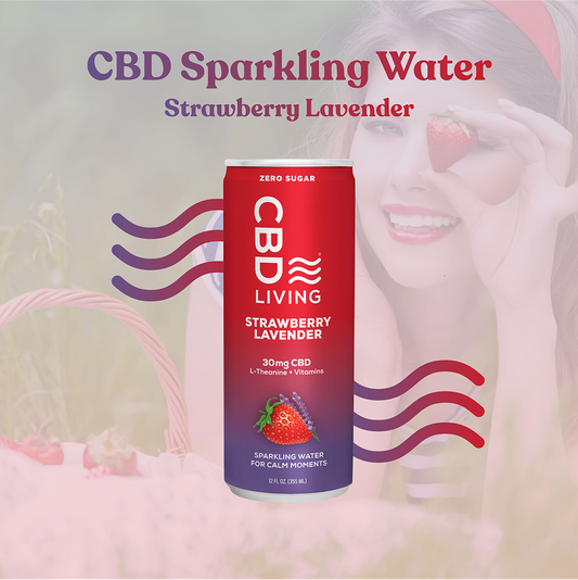 CBD Sparkling Water Strawberry Lavender - 12 pack