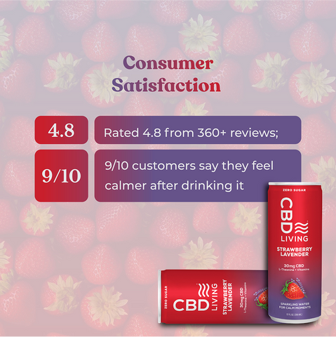 CBD Sparkling Water Strawberry Lavender - 12 pack