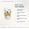 CBD Living Mobility Dog Chews Bacon feature card with key product facts