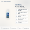 CBD Living Freeze Roll-On 4500mg feature card with key product facts