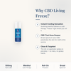 CBD Living Freeze Roll-On 500mg why choose card with product benefits