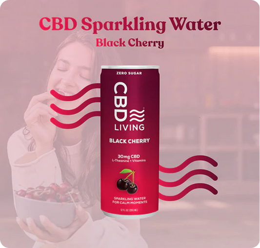 CBD Sparkling Water Black Cherry - 12 pack