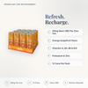 CBD Living Sparkling Water Orange Grapefruit feature card with key product facts