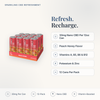 CBD Living Sparkling Water Peach Honey feature card with key product facts