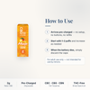 How to use the CBD Living Mango Disposable Vape: arrives pre-charged, start with 1-2 puffs, discard when battery dies; adults only