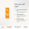 Why choose the CBD Living Mango Disposable Vape: 100% natural CO2-extracted oil, full terpene profile with CBC CBG CBN, pre-charged disposable design