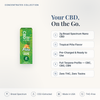 CBD Living Pina Disposable Vape feature card: 2g broad spectrum nano CBD, tropical pina flavor, pre-charged, full terpene profile, zero THC