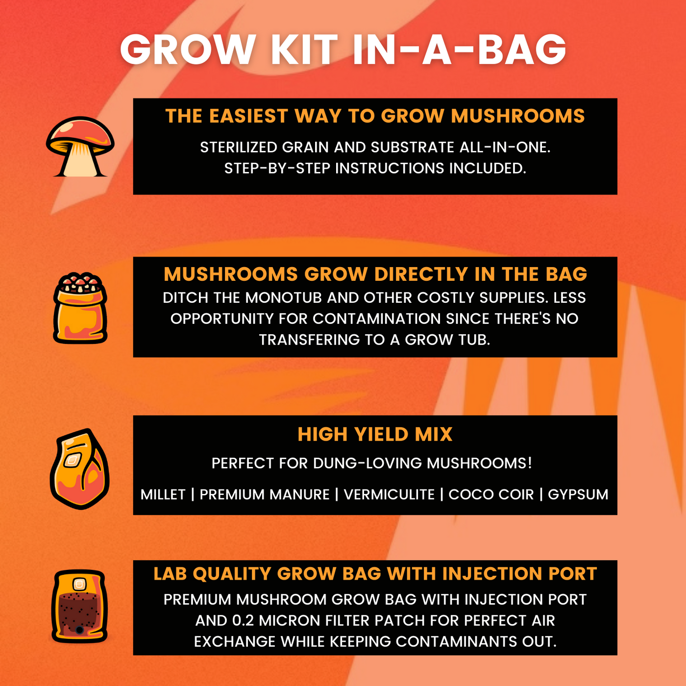 Mushroom Grow Kit in a Bag - Lab Quality grow bag