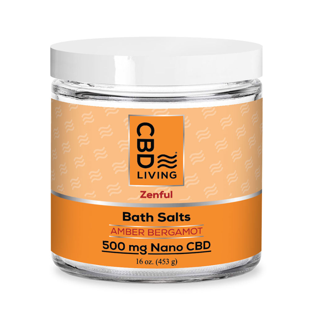 CBD Bath Salts 500 mg Amber Bergamot   - CBD Living