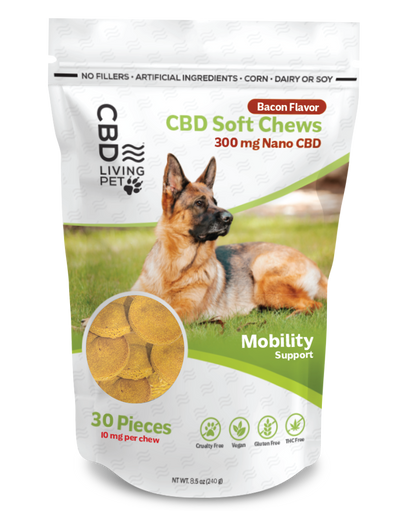 CBD Dog Soft Chews Peanut Butter Flavor CBD Living