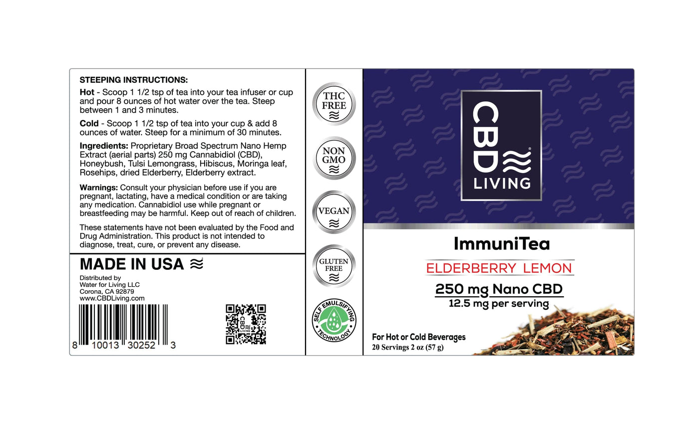 CBD ImmuniTea - Elderberry Lemon 250 mg 