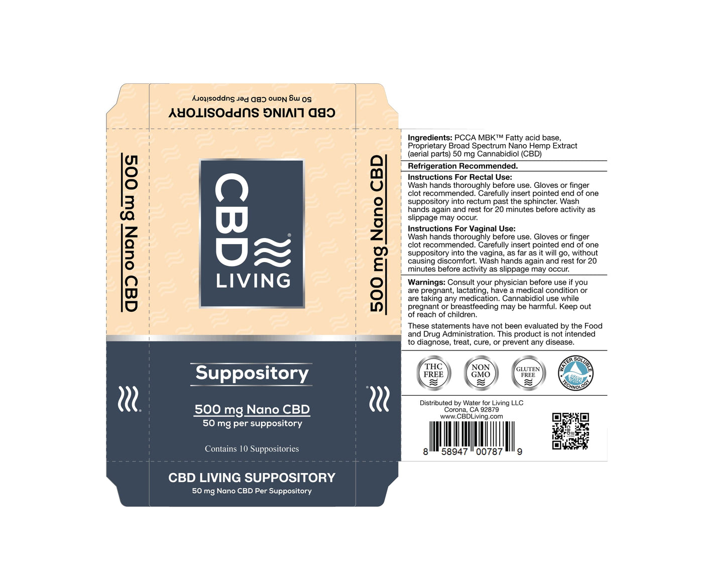 CBD Suppositories 500 mg    - CBD Living